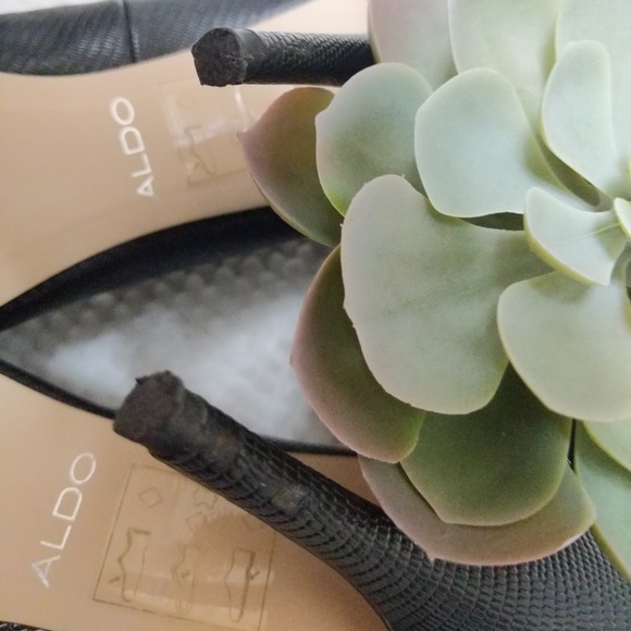 Aldo 7.5 genuine leather pointy pump heel evening - Picture 5 of 8